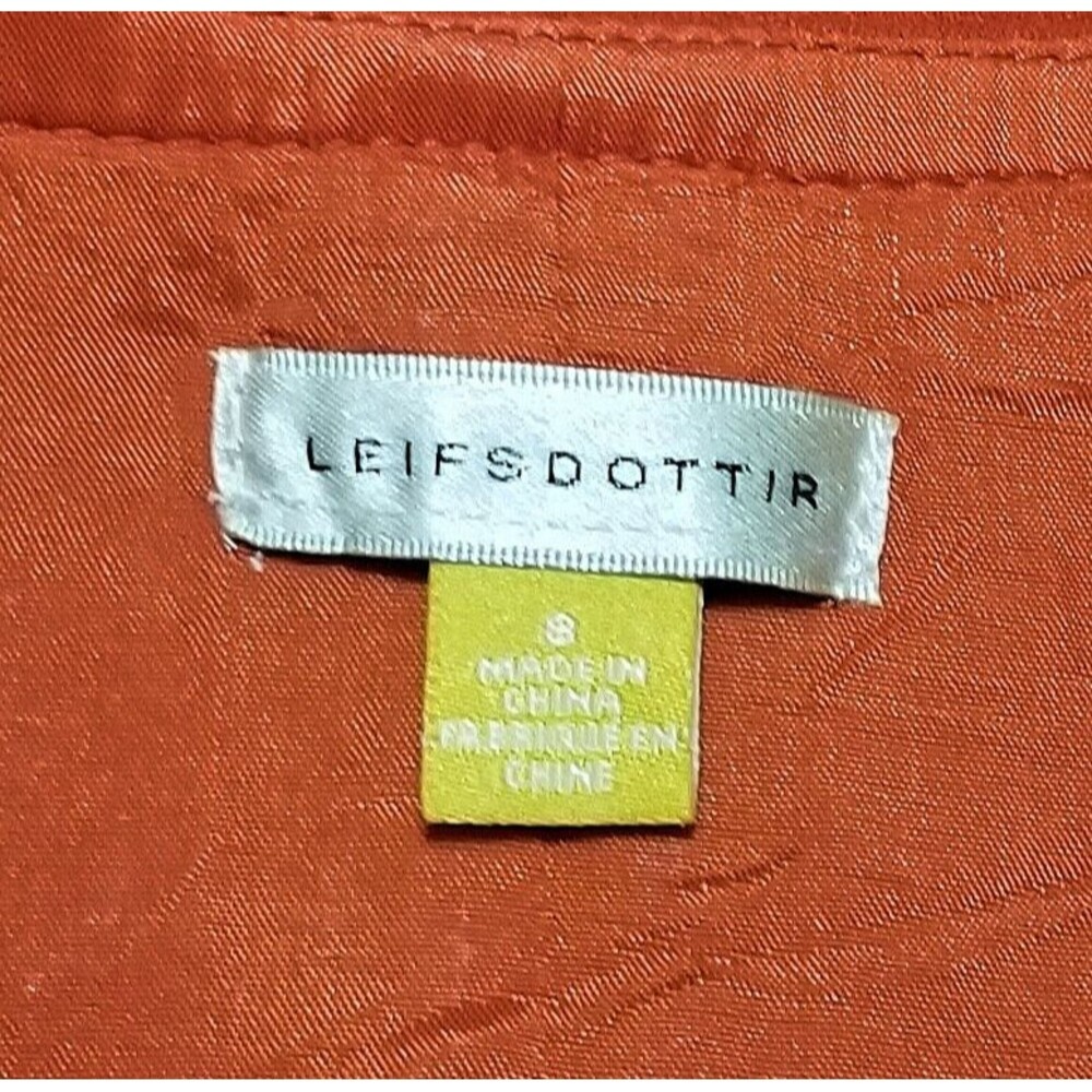Anthropologie LEIFSDOTTIR Orange Hara Peplum Top Sz 8 Sleeveless V Neck - Picture 3 of 9